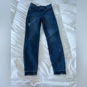 SPANX Women's Distressed Ankle Skinny High Rise Jeans Size Small Raw Hem.